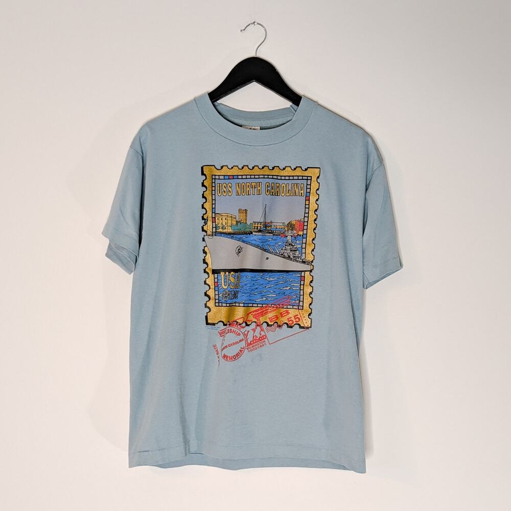 Vintage Single Stitch Tshirt USS Carolina, Large